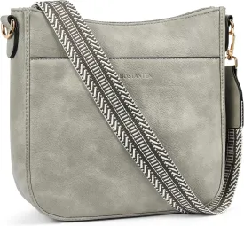 BOSTANTEN Crossbody Bags for Women Trendy Vegan Leather Hobo Purses Shoulder Handbags With Wide Shoulder Strap