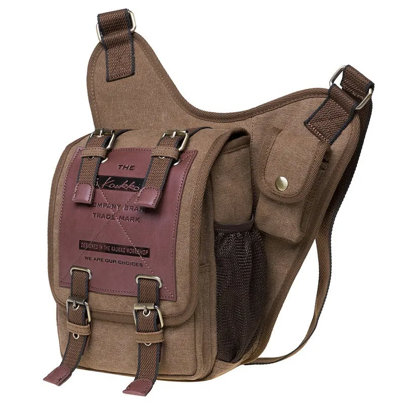 Canvas Retro Messenger Tactical Shoulder Bag Waist Outdoor Casual Leather Chest Bag
