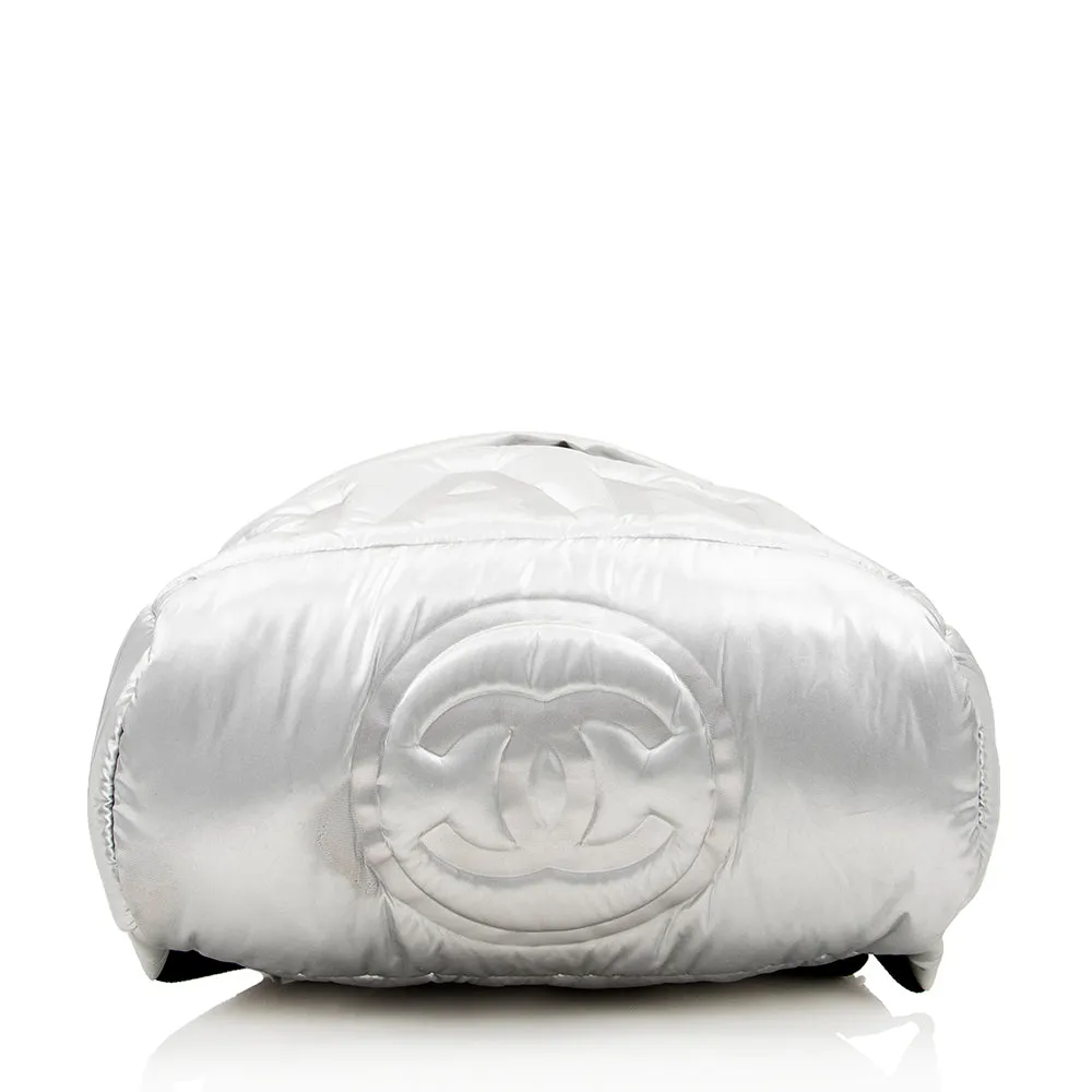 Chanel Embossed Nylon Logo Doudoune Large Backpack (SHF-17689)