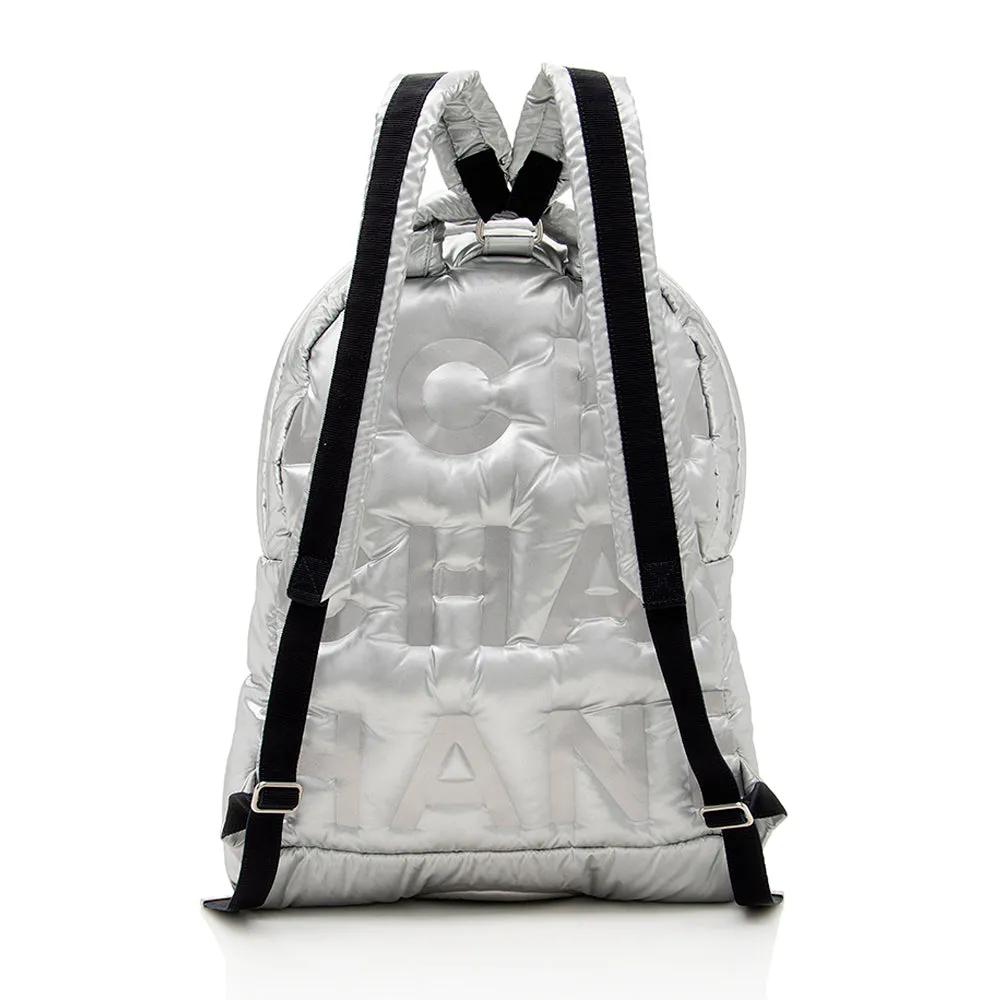 Chanel Embossed Nylon Logo Doudoune Large Backpack (SHF-17689)