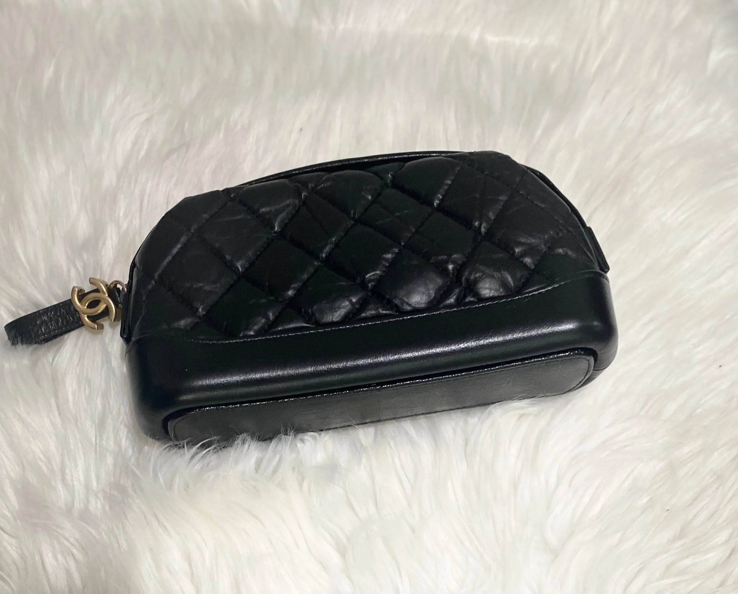 CHANEL GABRIELLE QUILTED AGED CALFSKIN COSMETIC CASE