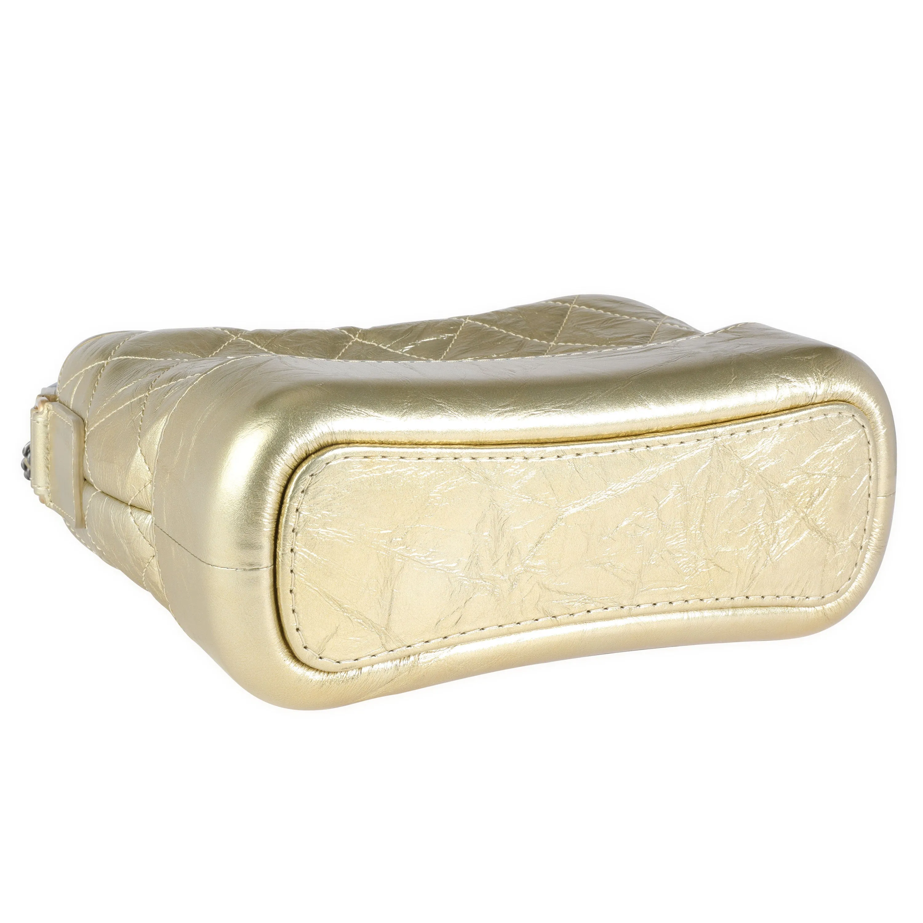 CHANEL Gold Quilted Calfskin Small Gabrielle Hobo