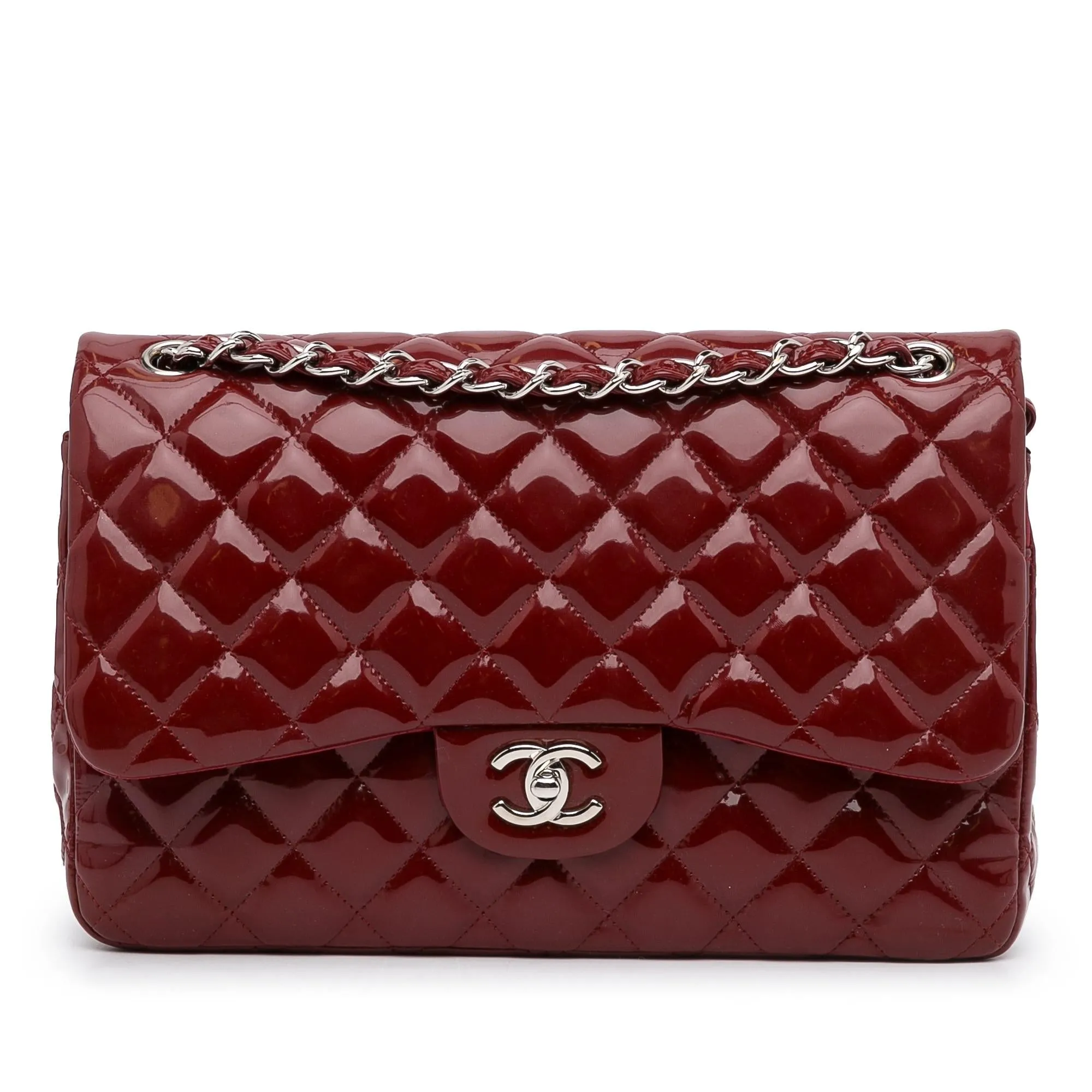 Chanel Jumbo Classic Patent Double Flap (SHG-fh31oX)