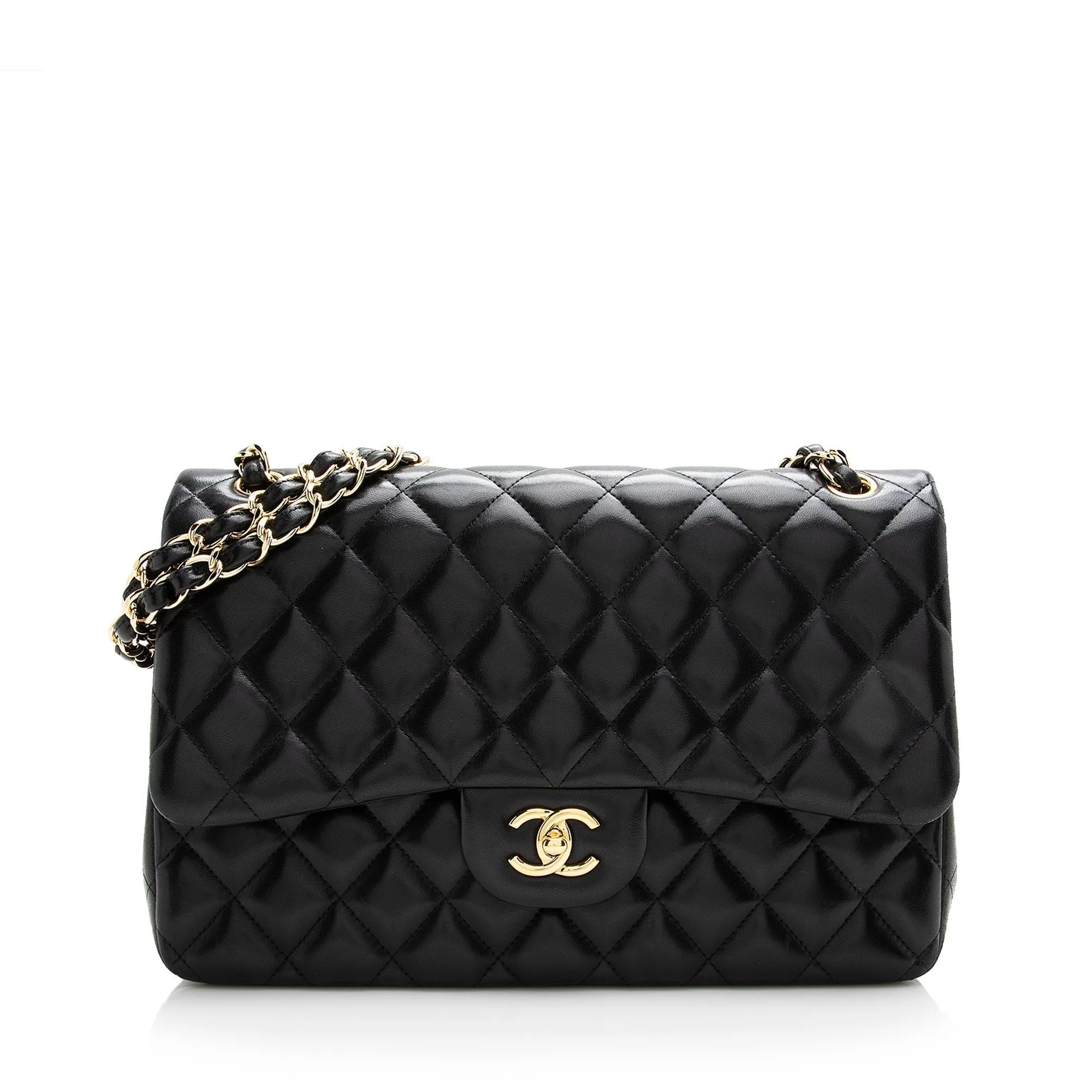 Chanel Lambskin Classic Jumbo Double Flap Bag (SHF-22321)