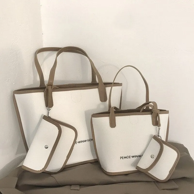 Christmas Gift Leisure Canvas Bag Women's Bag 2021 New Fashion Net Red Letter Tote Bag Versatile Ins One Shoulder Large Capacity Bag