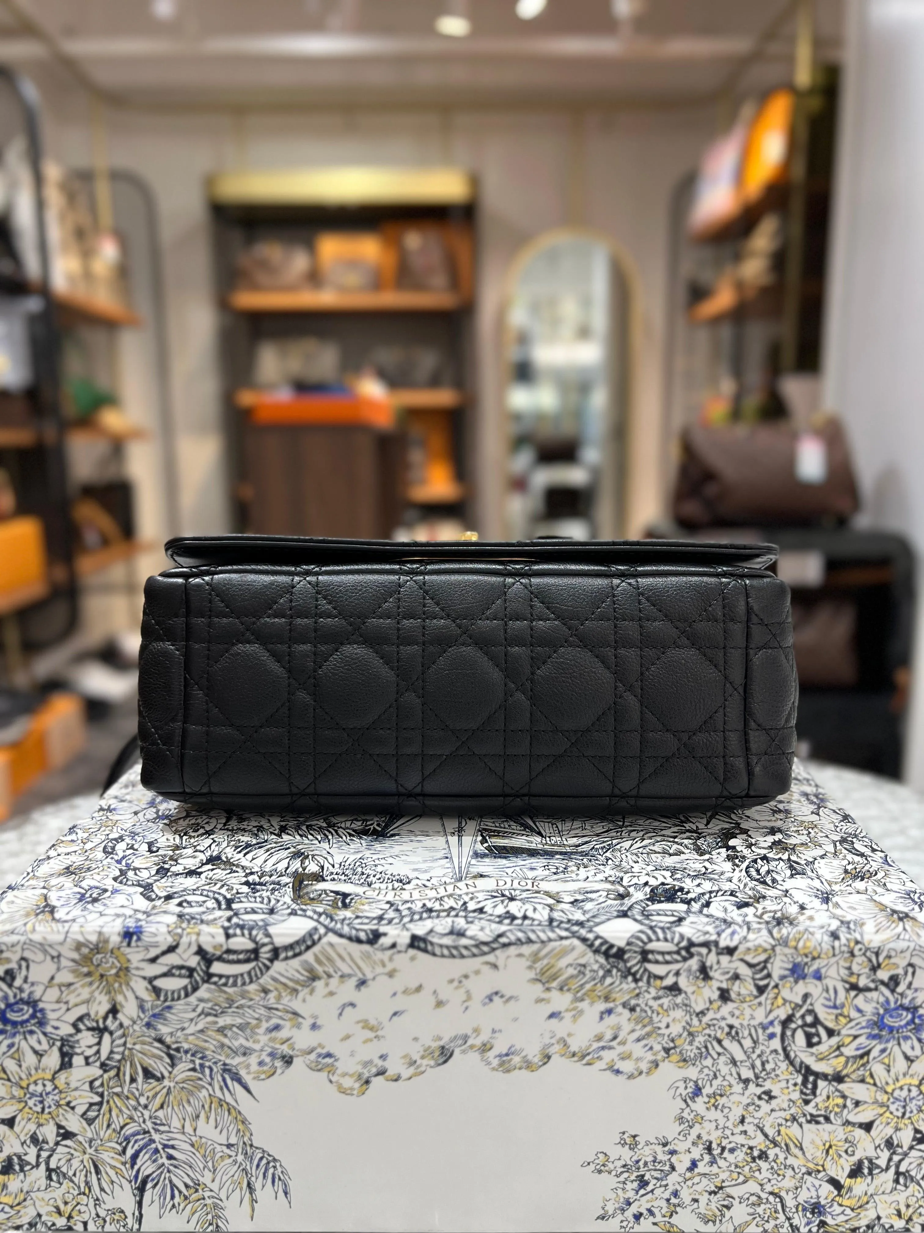 DIOR Black Caro Medium Crossbody Bag For Lady - Full Set