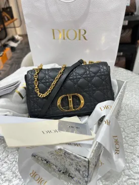 DIOR Black Caro Medium Crossbody Bag For Lady - Full Set
