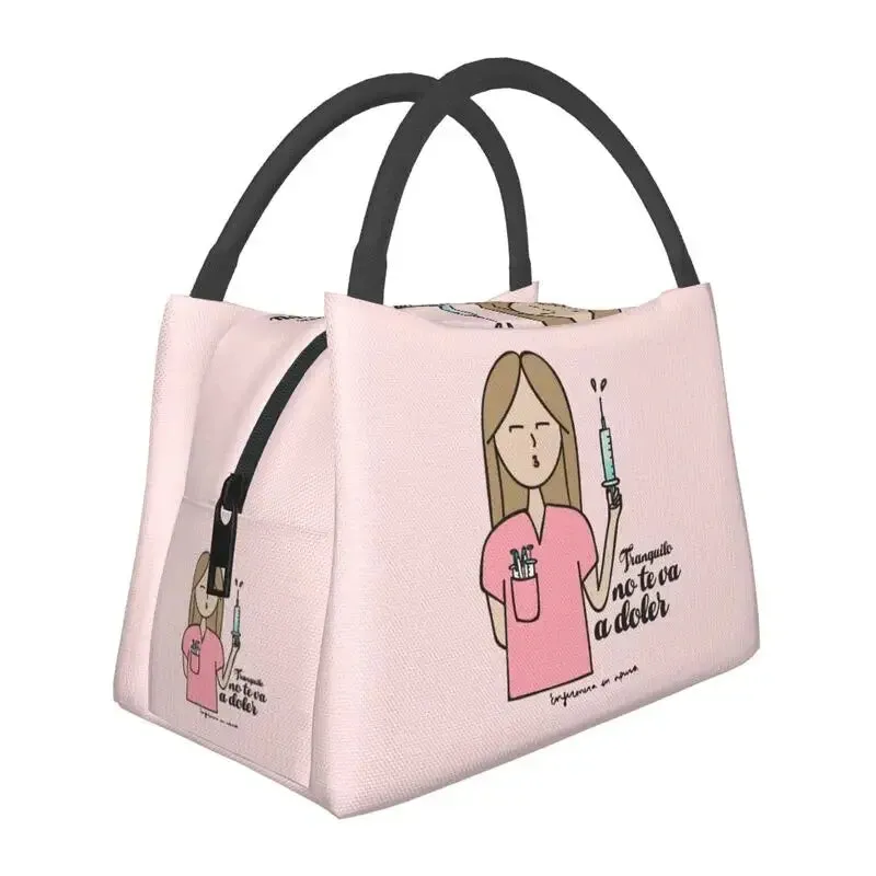 Enfermera En Apuros Doctor Nurse Medical Health Insulated Lunch Bag for School Office Leakproof Cooler Thermal Lunch Box Women