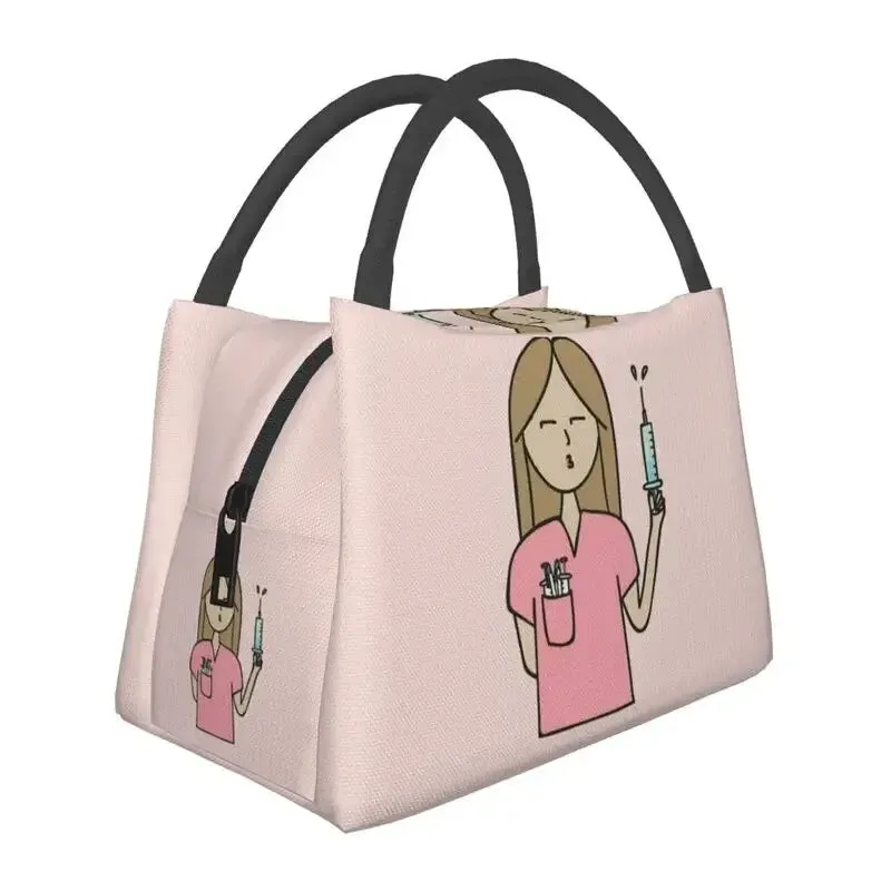 Enfermera En Apuros Doctor Nurse Medical Health Insulated Lunch Bag for School Office Leakproof Cooler Thermal Lunch Box Women