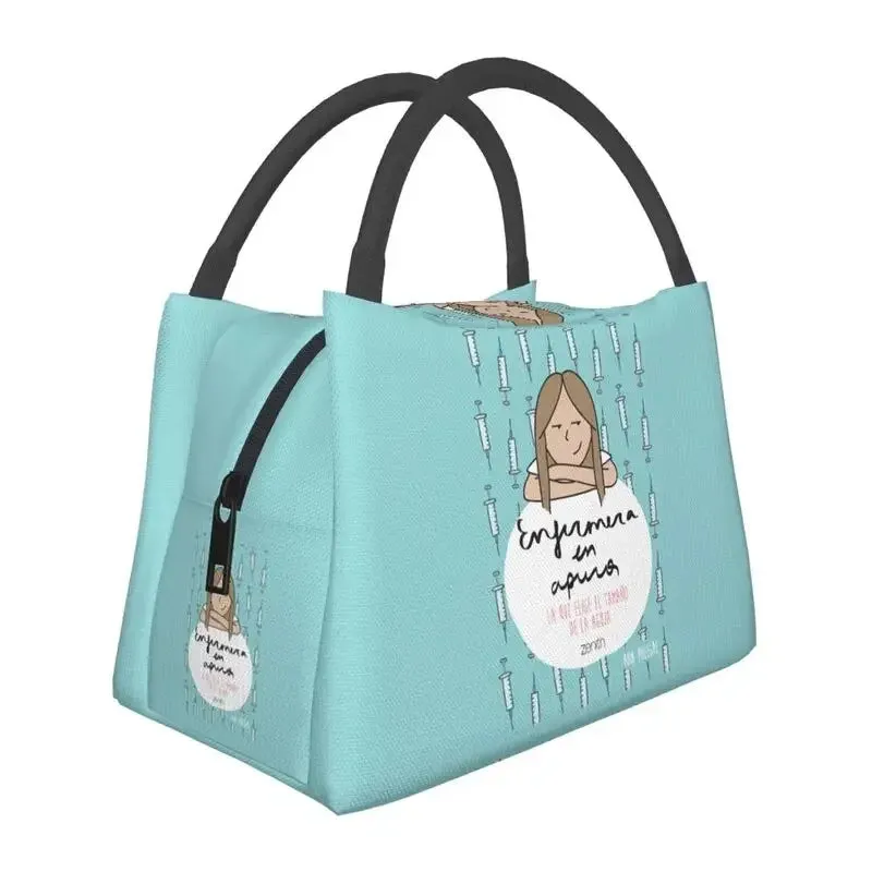 Enfermera En Apuros Doctor Nurse Medical Health Insulated Lunch Bag for School Office Leakproof Cooler Thermal Lunch Box Women