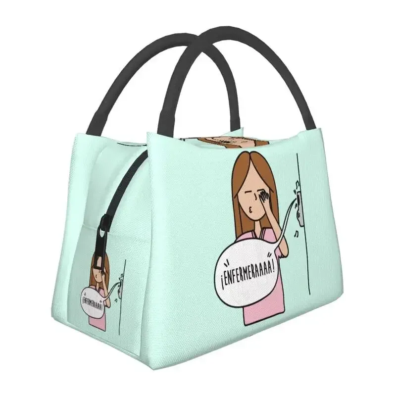 Enfermera En Apuros Doctor Nurse Medical Health Insulated Lunch Bag for School Office Leakproof Cooler Thermal Lunch Box Women