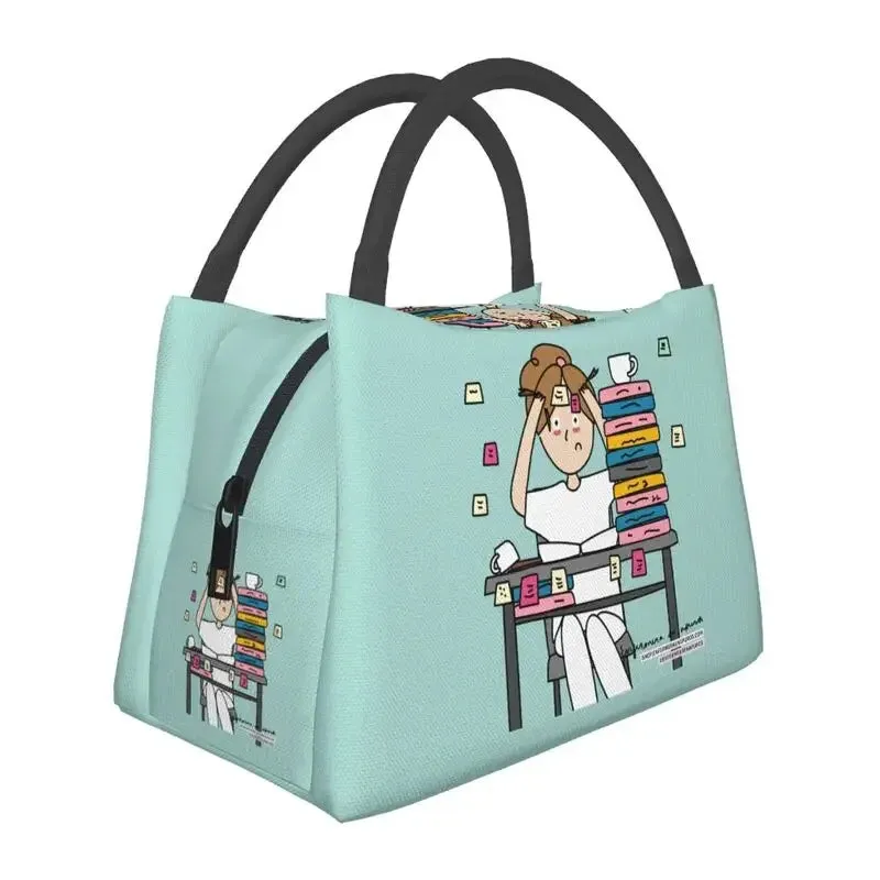 Enfermera En Apuros Doctor Nurse Medical Health Insulated Lunch Bag for School Office Leakproof Cooler Thermal Lunch Box Women