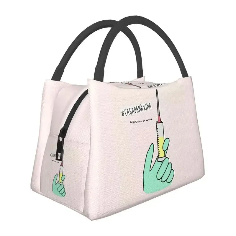 Enfermera En Apuros Doctor Nurse Medical Health Insulated Lunch Bag for School Office Leakproof Cooler Thermal Lunch Box Women