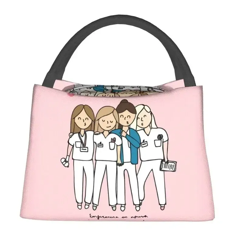 Enfermera En Apuros Doctor Nurse Medical Health Insulated Lunch Bag for School Office Leakproof Cooler Thermal Lunch Box Women