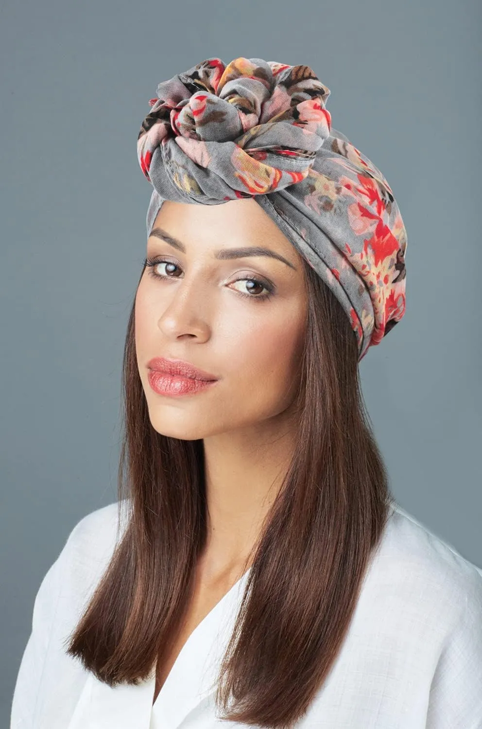 GERINLY Lightweight Scarves Fashion Flowers Print Women Cotton Wrap Scarf Head Shawl Summer Gift