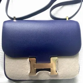 Hermès Constance 18 Bleu Encre Evercolor Gold Hardware GHW