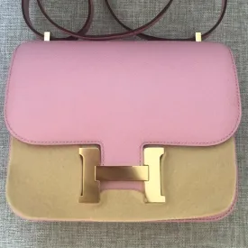 Hermès Constance 18 Mauve Sylvestre Epsom Rose Gold Hardware RGHW