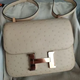 Hermès Constance 24 Parchemin Ostrich Rose Gold Hardware RGHW