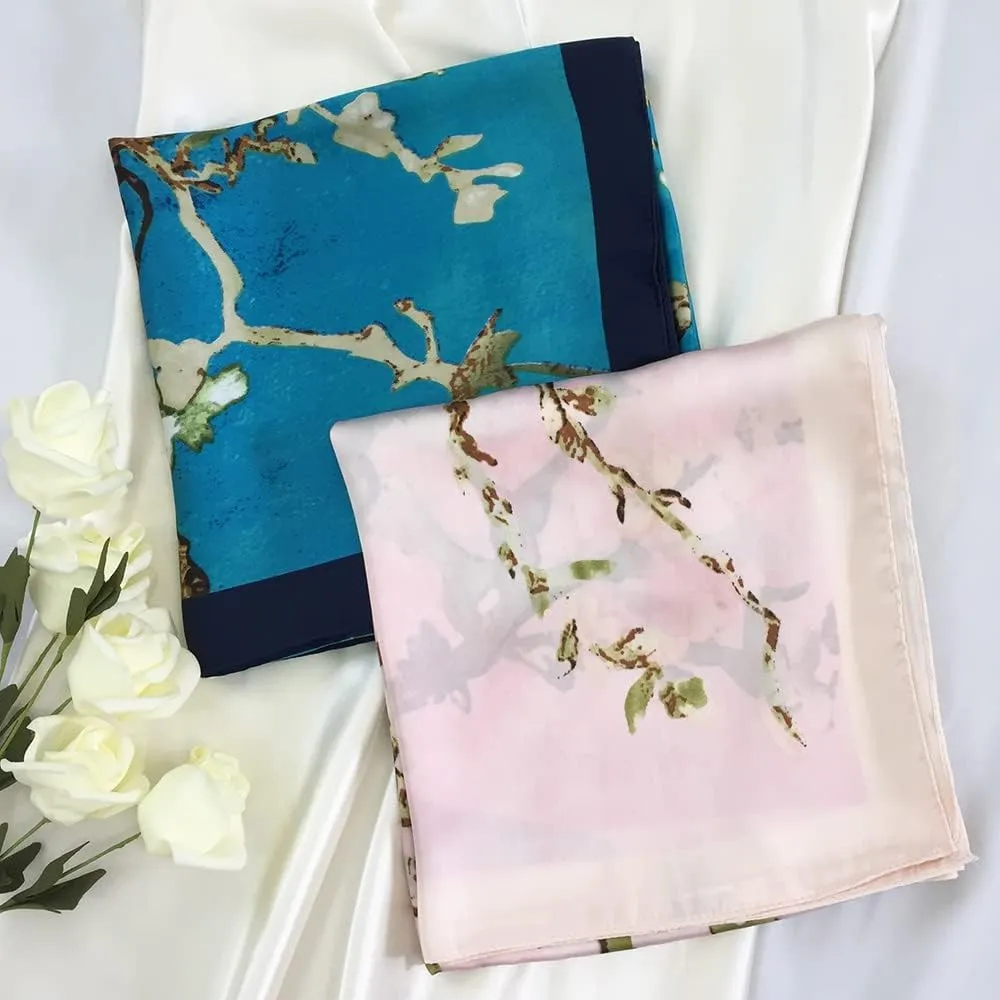 Julunar Silk Like Head Scarf for Women - Satin Large Hair Scarves - 35" Square Silk Hair Wrap for Sleeping with Gift Packed
