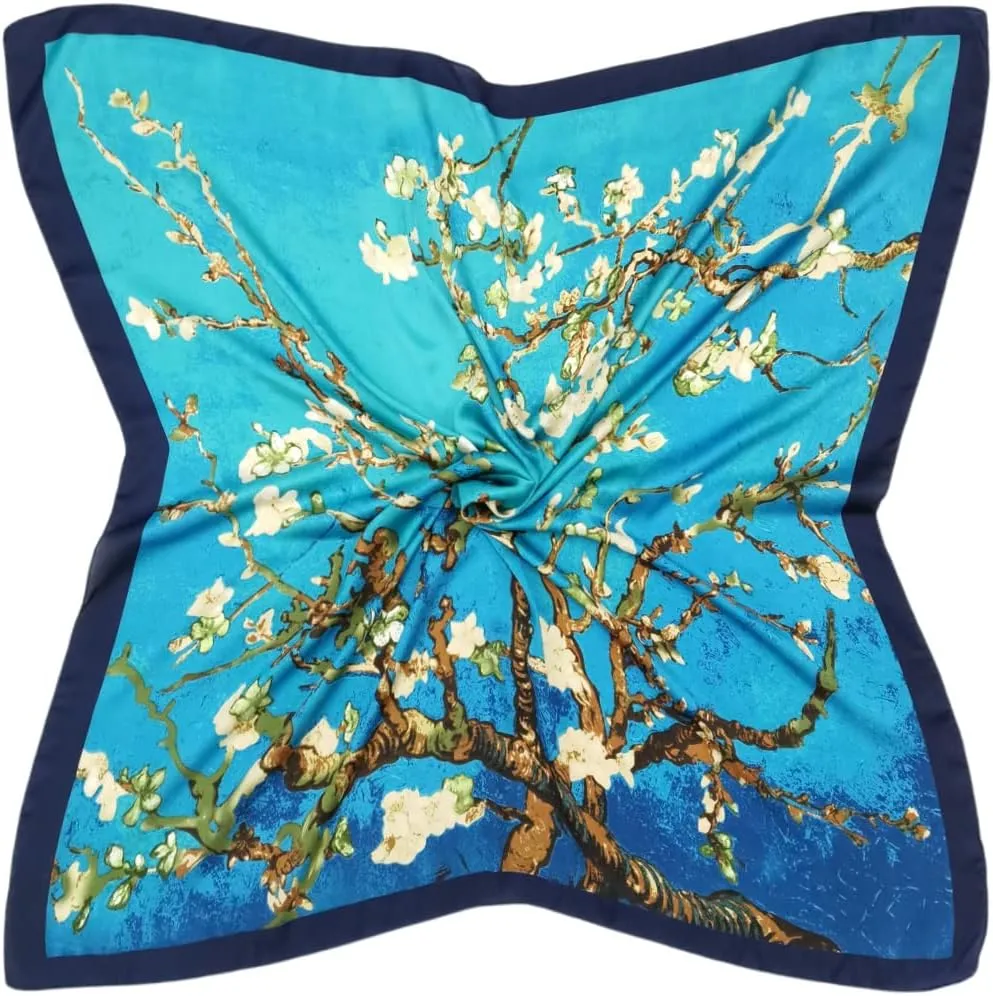 Julunar Silk Like Head Scarf for Women - Satin Large Hair Scarves - 35" Square Silk Hair Wrap for Sleeping with Gift Packed