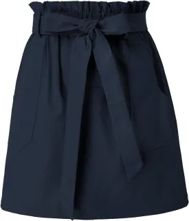 KANCY KOLE Women's Casual High Waist A Line Skirt Paper Bag Elastic Waist Short Skirt with Pockets S-XXL