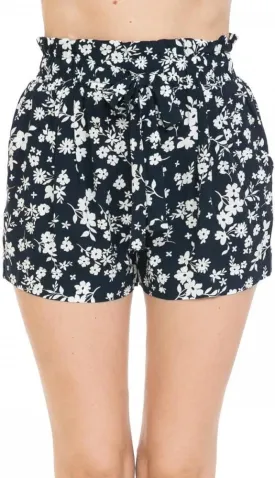 Khanomak Women's Leopard Print Paper Bag Rayon Loose Elastic Waist Shorts Pants