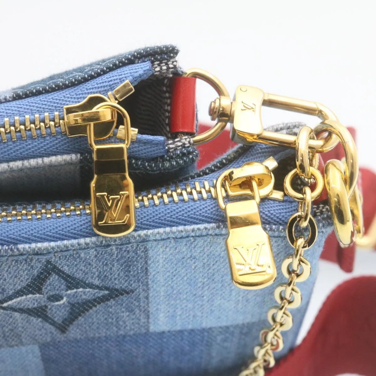 LOUIS VUITTON Denim Multi Pochette Accessoires Shoulder Bag M44990 Auth ar6462A