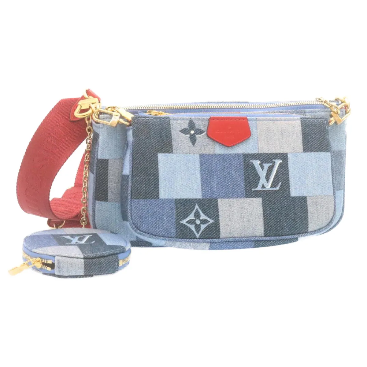 LOUIS VUITTON Denim Multi Pochette Accessoires Shoulder Bag M44990 Auth ar6462A