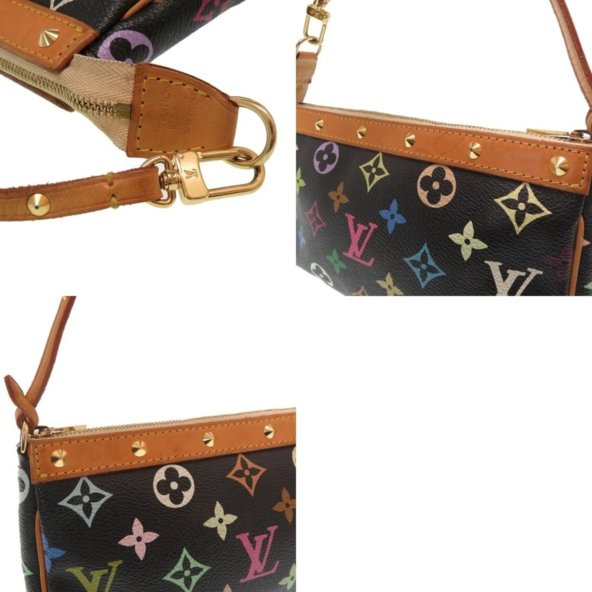 Louis Vuitton Monogram Multi Pochette Accessories M92648 Noir Black Pouch Bag Studs