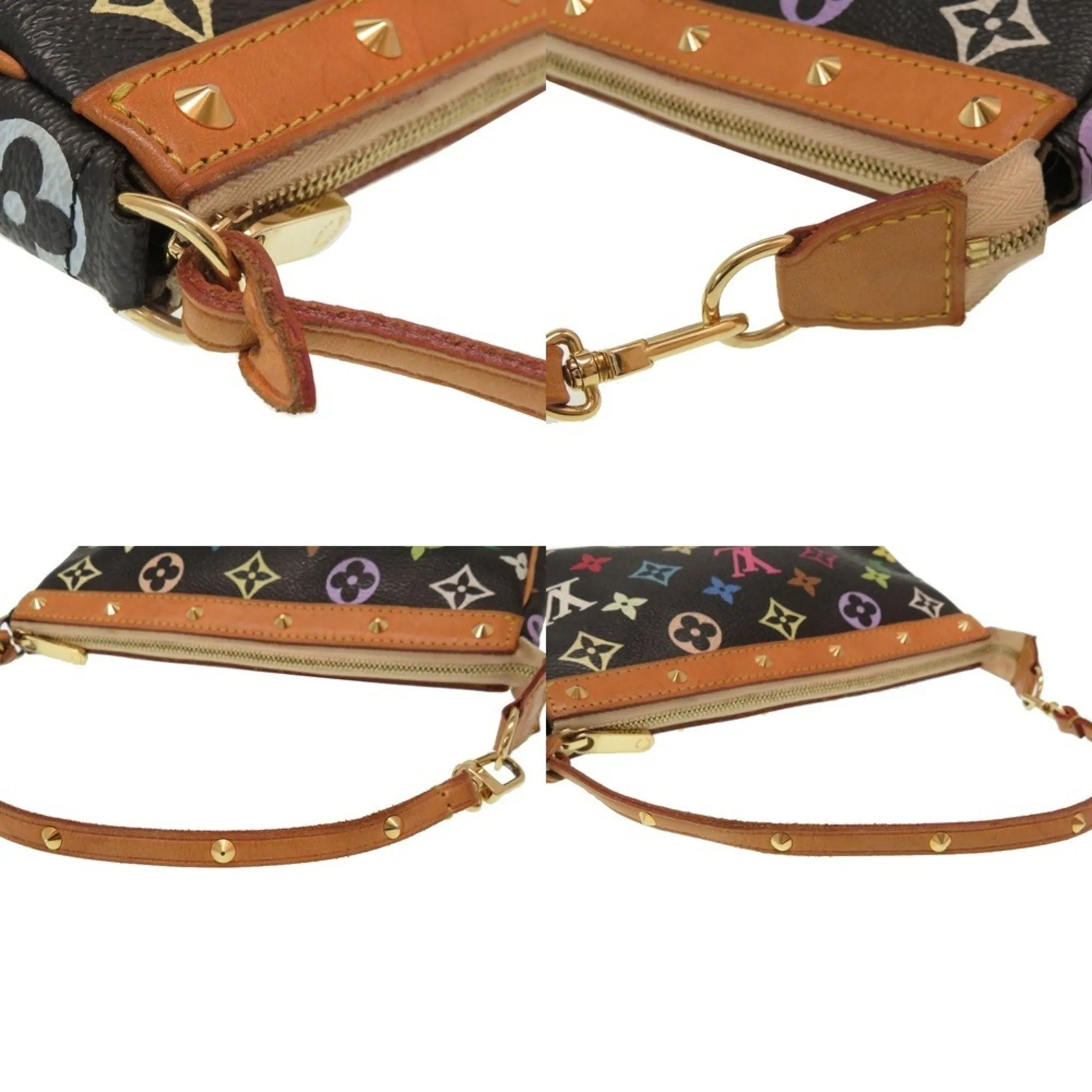 Louis Vuitton Monogram Multi Pochette Accessories M92648 Noir Black Pouch Bag Studs