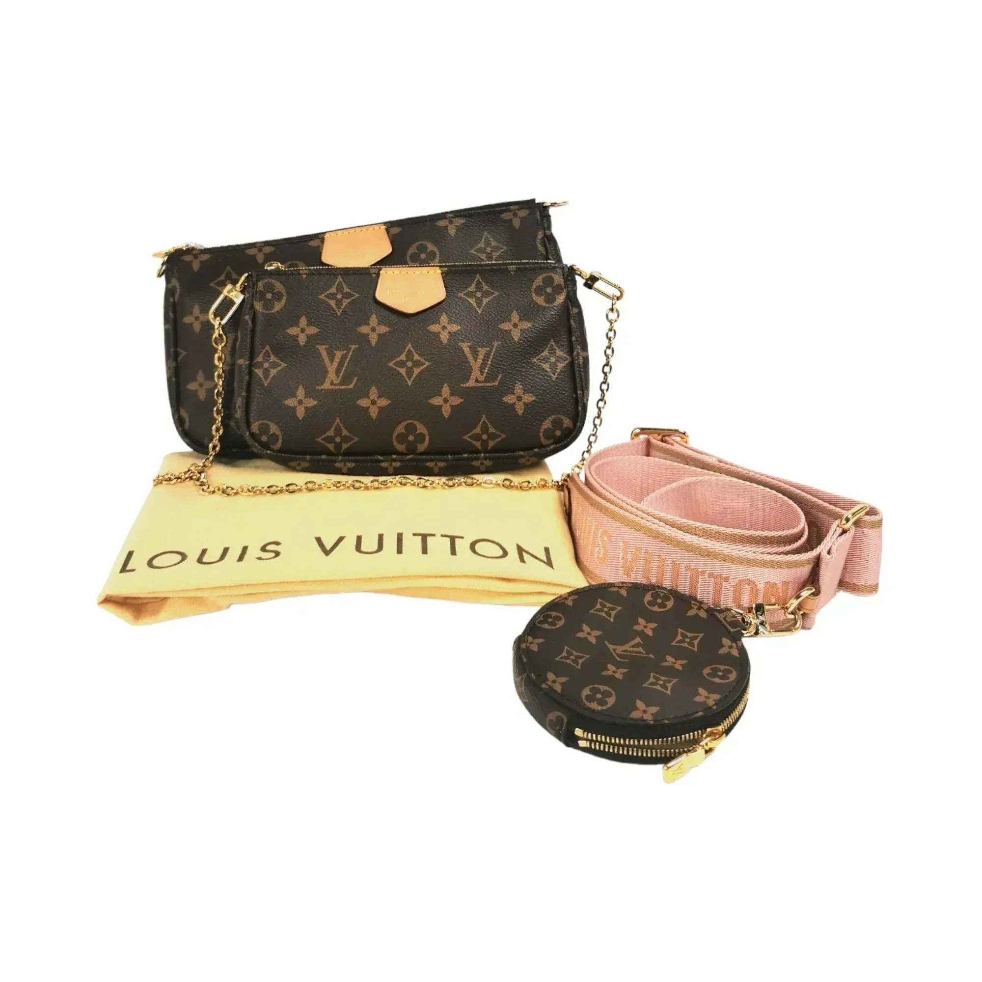 Louis Vuitton Multi-Pochette Accessoires Monogram Canvas Pink Strap