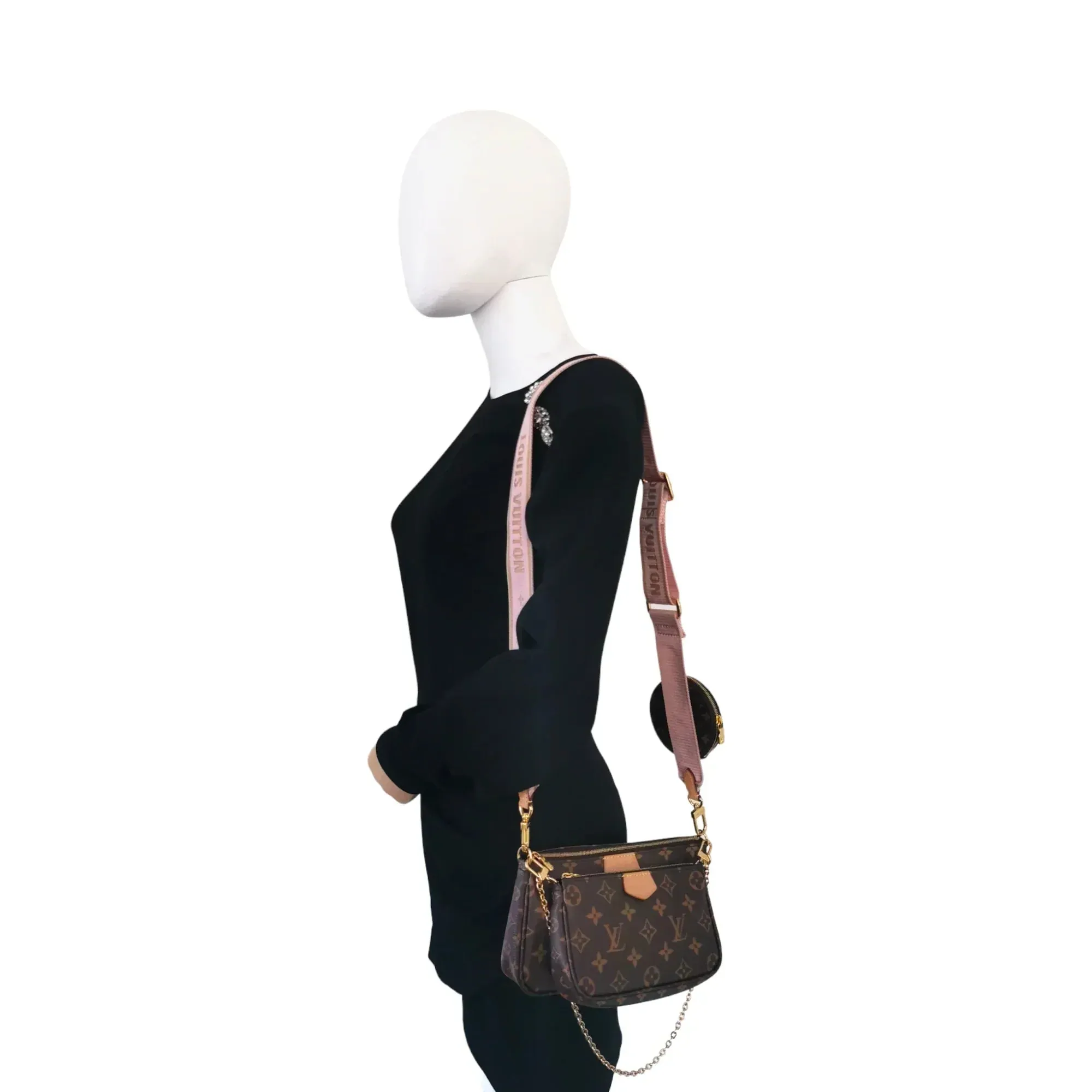Louis Vuitton Multi-Pochette Accessoires Monogram Canvas Pink Strap