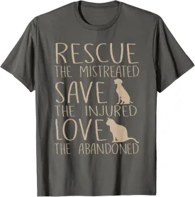 Rescue Save Love - Cute Animal Rescue Dog Cat Lovers T-Shirt