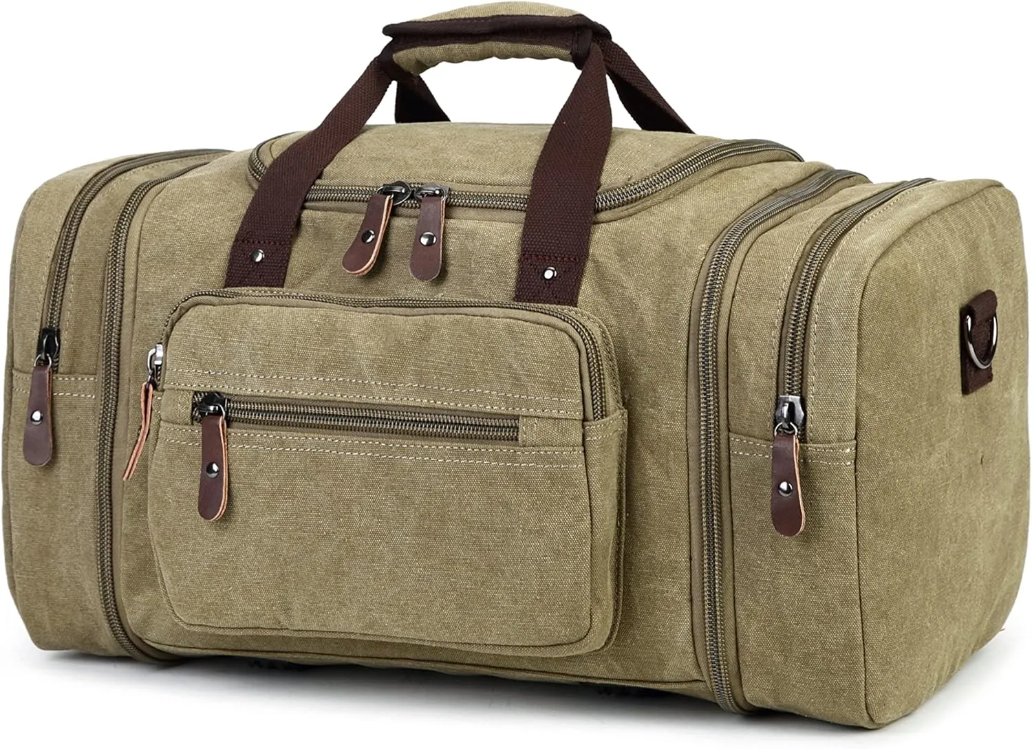Sechunk Duffle Bag Canvas Large Outdoor Shoulder Bag Overnight Handbag Travel Tote Luggage Weekender Bag