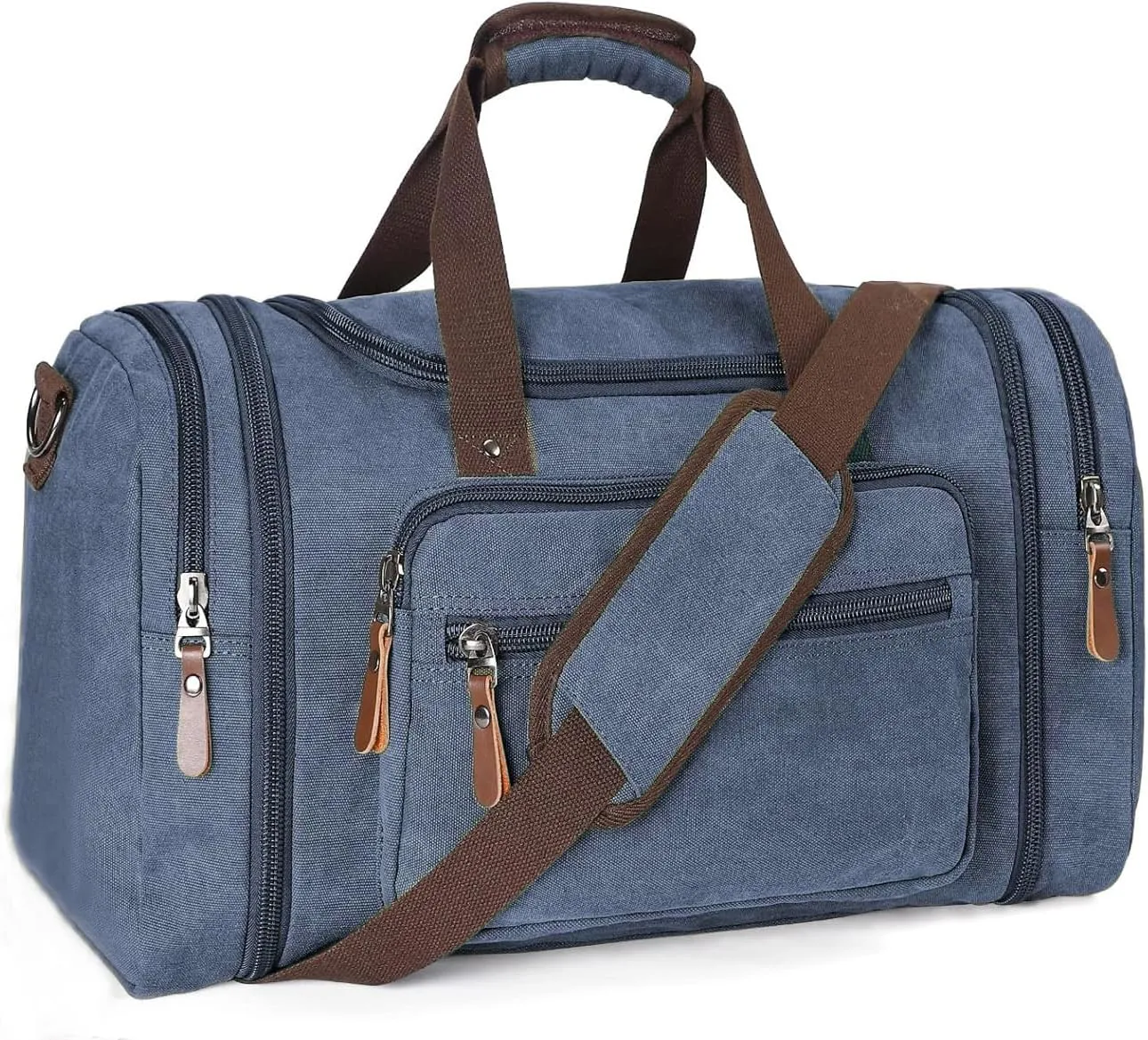 Sechunk Duffle Bag Canvas Large Outdoor Shoulder Bag Overnight Handbag Travel Tote Luggage Weekender Bag