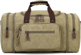 Sechunk Duffle Bag Canvas Large Outdoor Shoulder Bag Overnight Handbag Travel Tote Luggage Weekender Bag