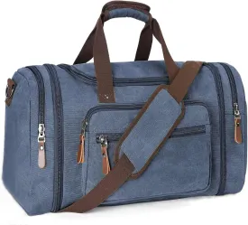 Sechunk Duffle Bag Canvas Large Outdoor Shoulder Bag Overnight Handbag Travel Tote Luggage Weekender Bag