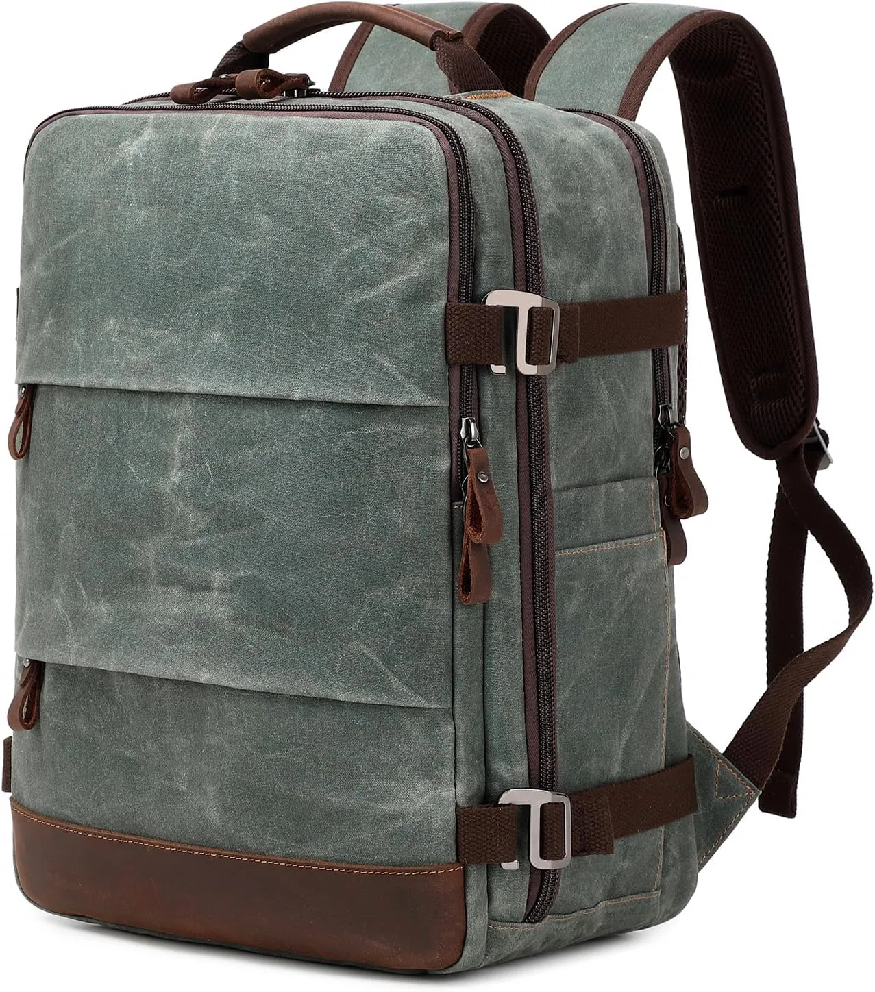 Travel Backpack for Men Carry On Backpack Flight Approved Personal Item Backpack, 17 inch Laptop Backpack Casual Daypack Weekender Business Hiking Backpack, Dark Green