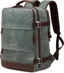 Travel Backpack for Men Carry On Backpack Flight Approved Personal Item Backpack, 17 inch Laptop Backpack Casual Daypack Weekender Business Hiking Backpack, Dark Green