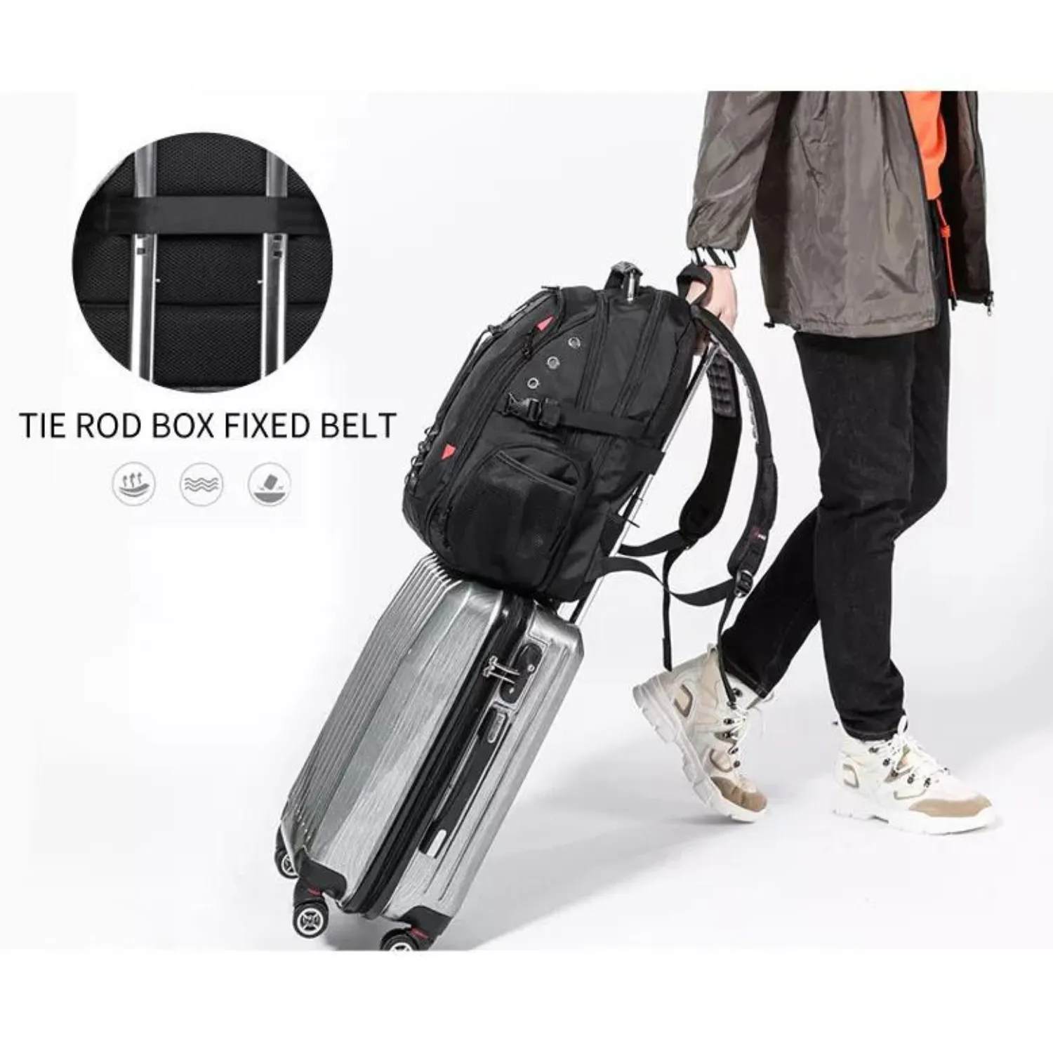 USB Charging Robust 45L Anti-Theft Travel Backpack