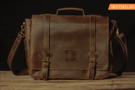 Vintage Gentlemen The “Lewis” Buffalo Leather Messenger Bag