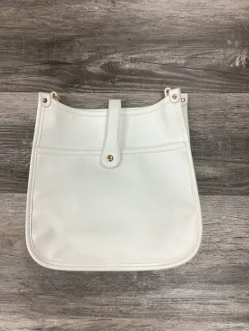 White Vintage Vegan Leather Messenger Bag